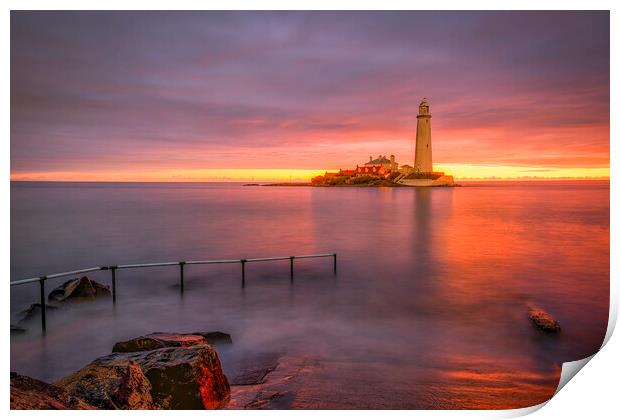 St Mary's Lighthouse Whitley Bay Print by Tim Hill