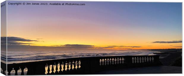 North Sea Sunrise over the Balustrade - Panorama Canvas Print by Jim Jones
