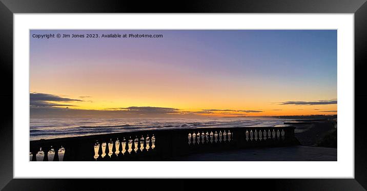 North Sea Sunrise over the Balustrade - Panorama Framed Mounted Print by Jim Jones