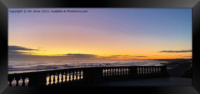 North Sea Sunrise over the Balustrade - Panorama Framed Print by Jim Jones
