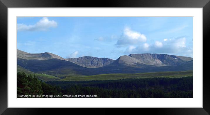 Cairngorm Mountains Ridge & Glenmore Skiing, From Loch Morlich Scottish Highlands  Framed Mounted Print by OBT imaging