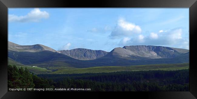 Cairngorm Mountains Ridge & Glenmore Skiing, From Loch Morlich Scottish Highlands  Framed Print by OBT imaging