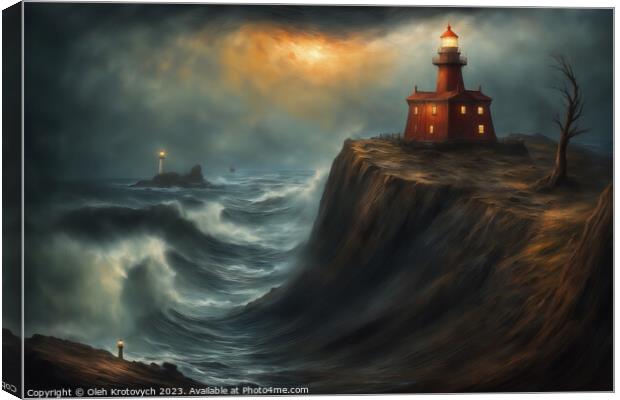 Lighthouse on the cliff II Canvas Print by Olgast 