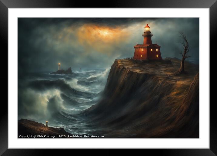 Lighthouse on the cliff II Framed Mounted Print by Olgast 