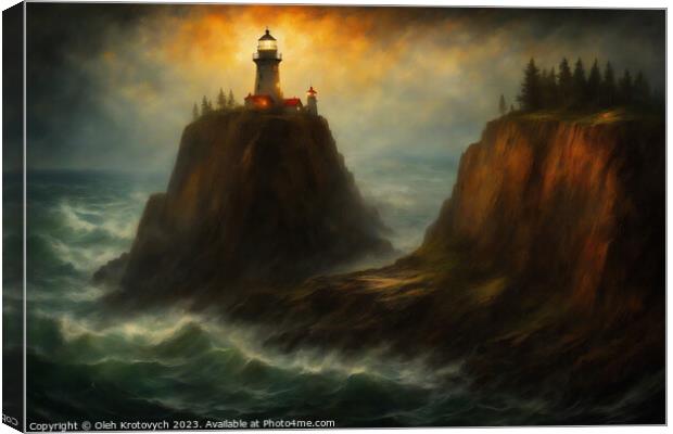 Lighthouse on the cliff I Canvas Print by Olgast 