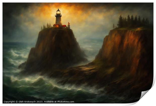 Lighthouse on the cliff I Print by Olgast 