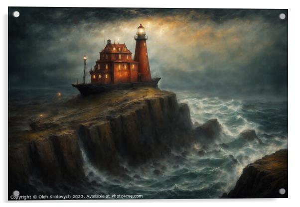 Lighthouse on the cliff III Acrylic by Olgast 