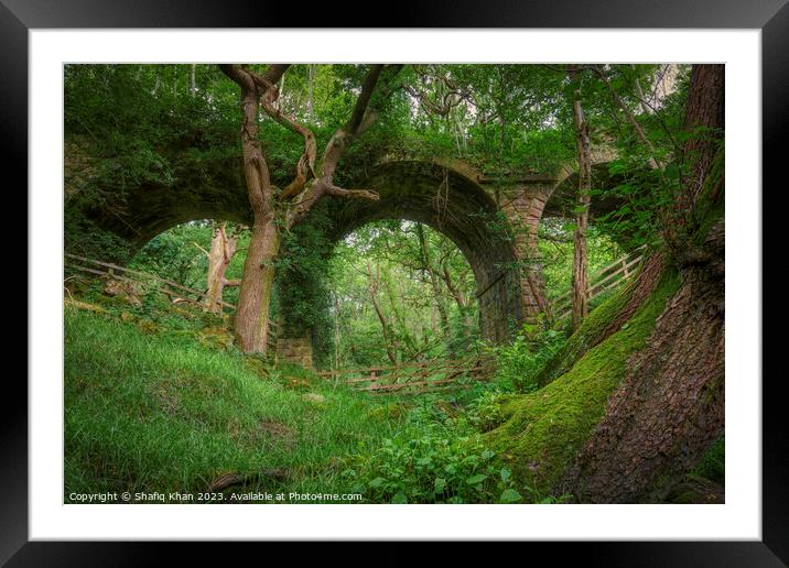 Abandoned Viaduct at Hoghton Bottoms, Preston, Lancashire, UK (Nature Taking Over) Framed Mounted Print by Shafiq Khan