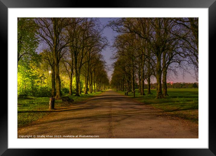 Haslam Park, Preston, Lancashire at Night Framed Mounted Print by Shafiq Khan