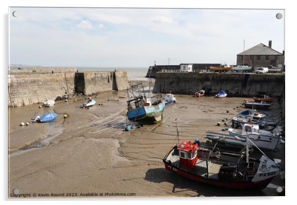 Porthcawl tidal harbour Acrylic by Kevin Round
