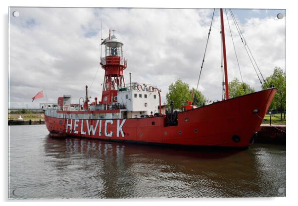 Helwick Lightship Cardiff Acrylic by Kevin Round
