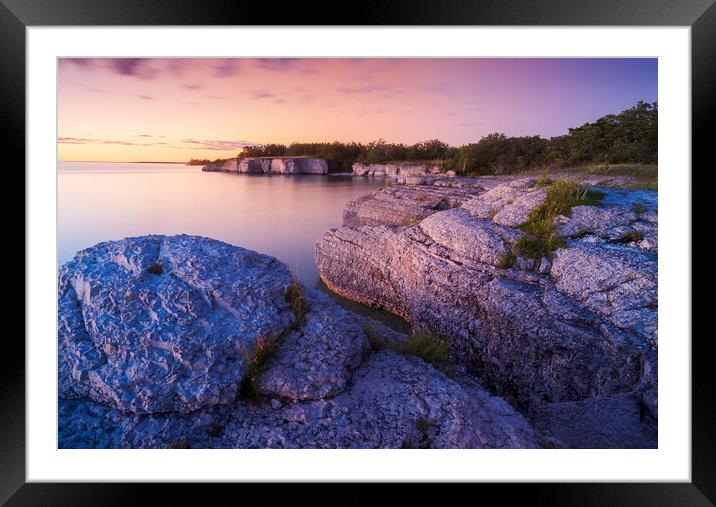 limestone cliffs at Steep Rock Framed Mounted Print by Dave Reede