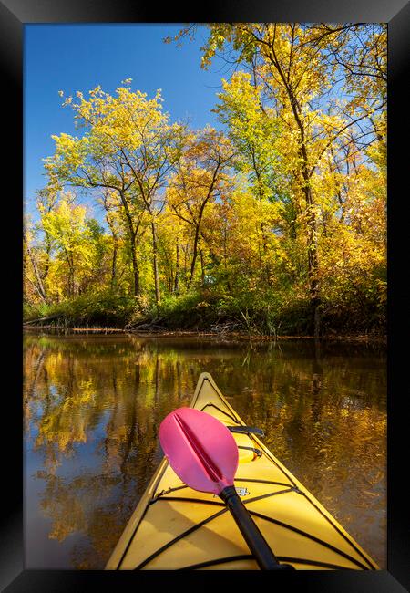 kayaking on the the Seine River Framed Print by Dave Reede