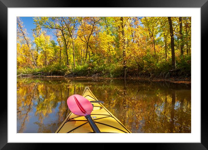 kayaking on the the Seine River3 Framed Mounted Print by Dave Reede
