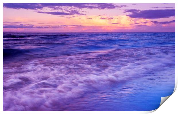 Evening Waves Print by Dave Reede