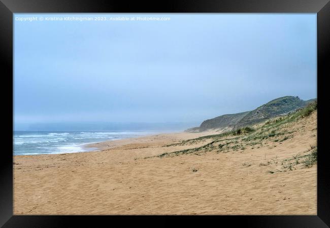 Dunes meet the Ocean Framed Print by Kristina Kitchingman