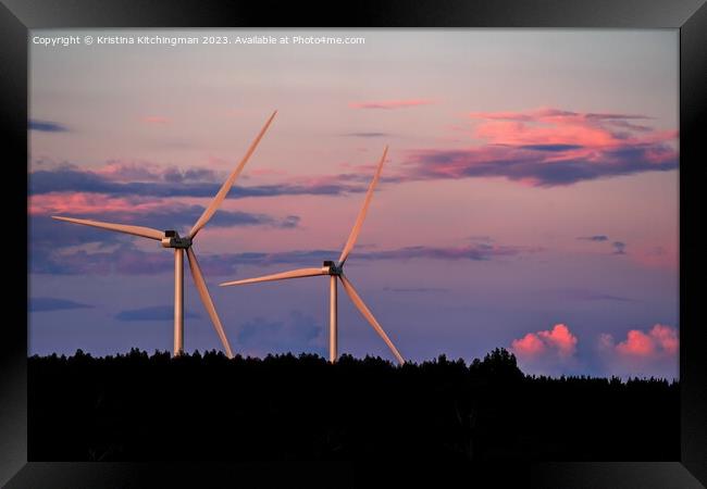 Wind towers at Dusk Framed Print by Kristina Kitchingman
