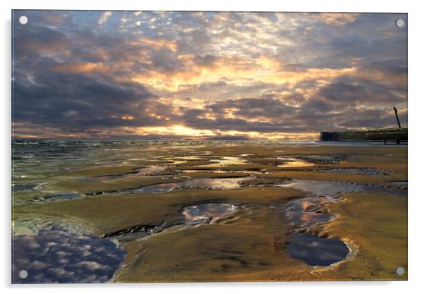 Bridlington Beach Sunrise Acrylic by Alison Chambers