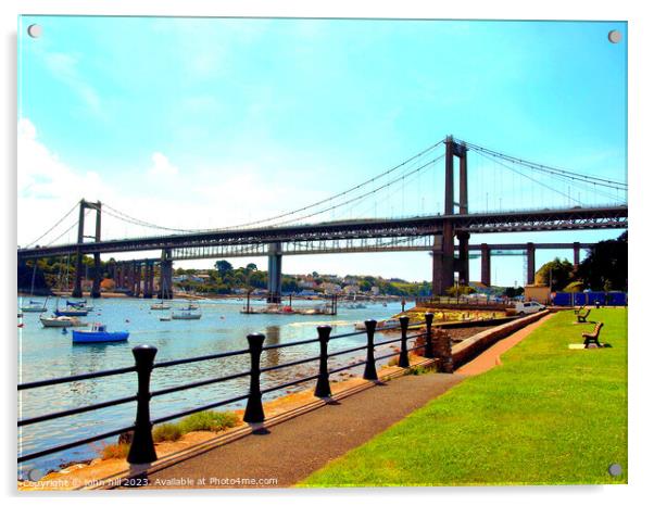 Tamar Bridges. Acrylic by john hill