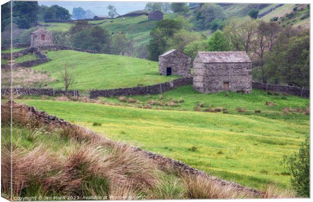 Buttercups and Barns, Yorkshire Dales Canvas Print by Jim Monk