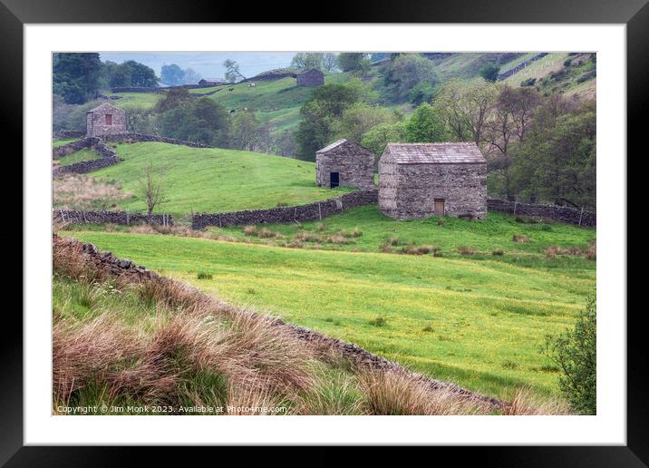 Buttercups and Barns, Yorkshire Dales Framed Mounted Print by Jim Monk