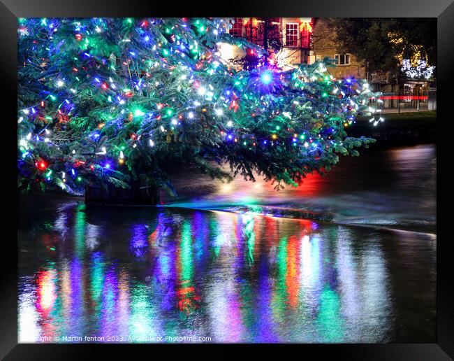  Christmas tree lights Framed Print by Martin fenton