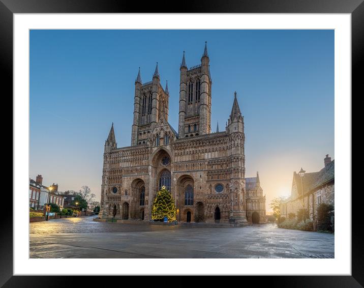 Sunrise - Lincoln Cathedral  Framed Mounted Print by Andrew Scott