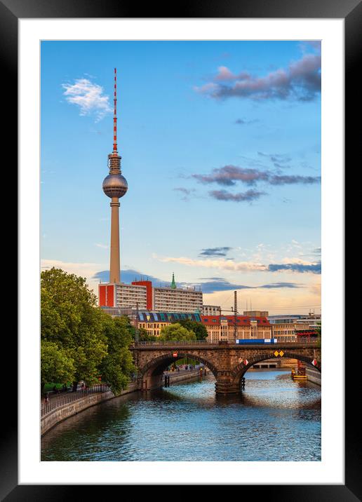 Berlin Mitte City Skyline Framed Mounted Print by Artur Bogacki