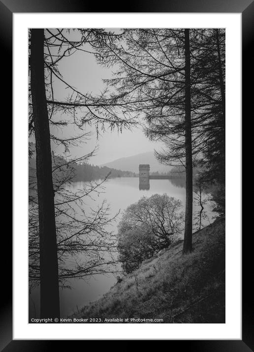 Moody mirror dam viewpoint through the trees Framed Mounted Print by Kevin Booker
