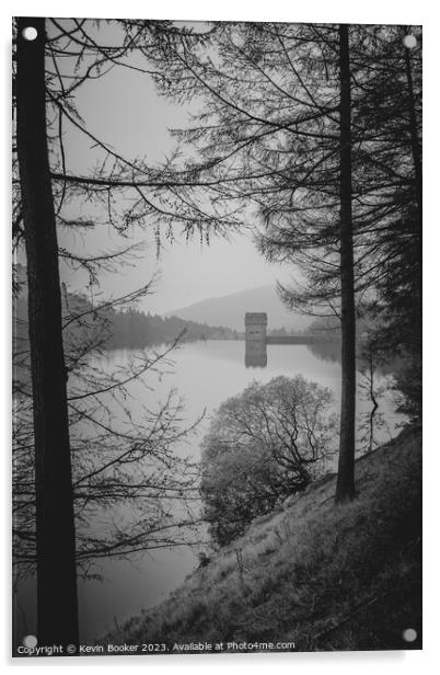 Moody mirror dam viewpoint through the trees Acrylic by Kevin Booker
