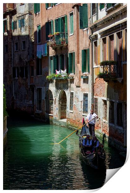 Gondola Ride in Venice Italy Print by John Gilham