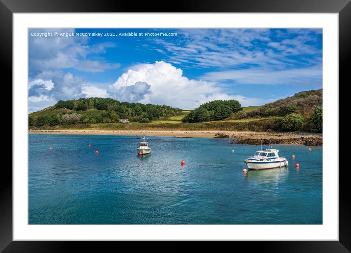 Fisherman’s beach on Herm Island, Channel Islands Framed Mounted Print by Angus McComiskey