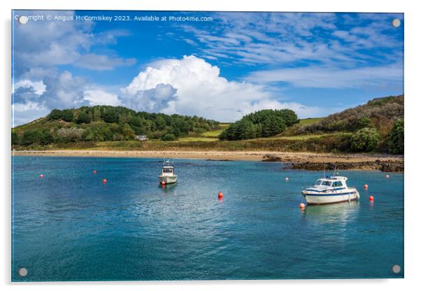 Fisherman’s beach on Herm Island, Channel Islands Acrylic by Angus McComiskey