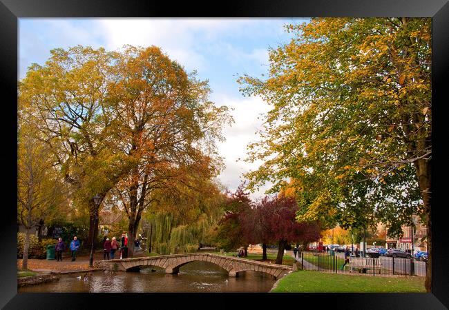 Autumn Trees Bourton on the Water Cotswolds Gloucestershire Framed Print by Andy Evans Photos
