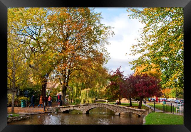 Autumn Trees Bourton on the Water Cotswolds Gloucestershire Framed Print by Andy Evans Photos