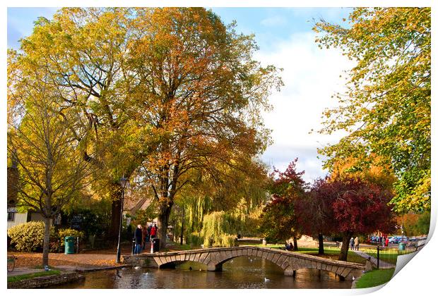 Autumn Trees Bourton on the Water Cotswolds Gloucestershire Print by Andy Evans Photos