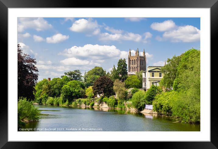 On the Banks of the River Wye Herefordshire Framed Mounted Print by Pearl Bucknall