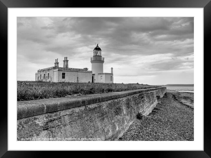 Chanonry Point Lighthouse Mono Framed Mounted Print by Ian Homewood