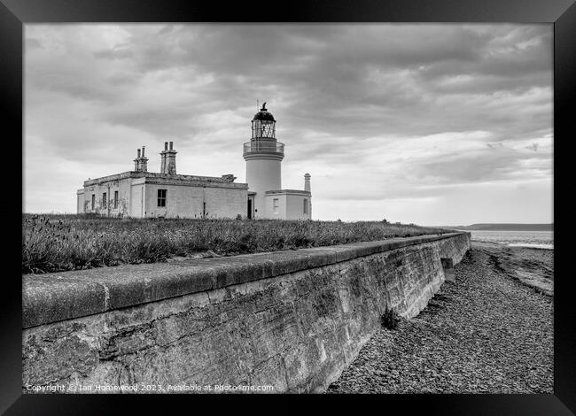 Chanonry Point Lighthouse Mono Framed Print by Ian Homewood