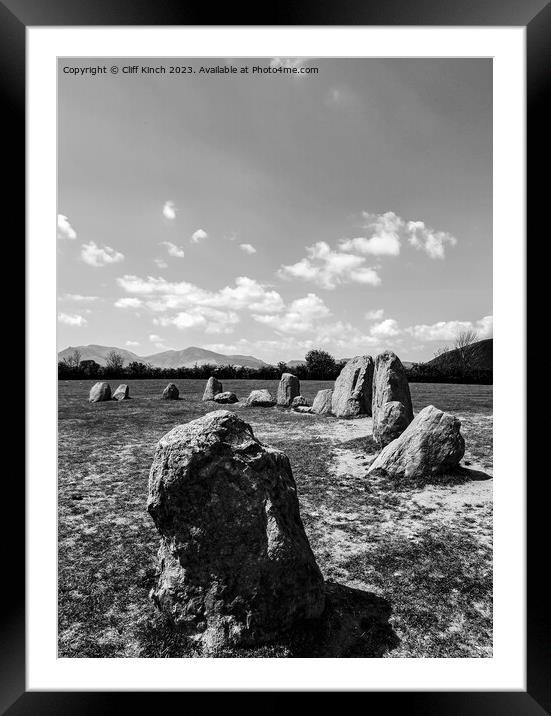 Castlerigg Stone Circle Framed Mounted Print by Cliff Kinch