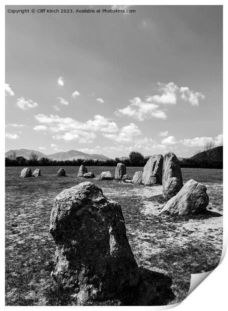Castlerigg Stone Circle Print by Cliff Kinch