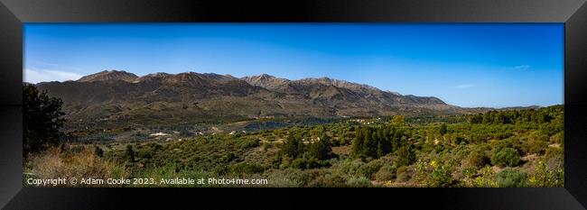Mountain View from Vamos | Crete | Greece Framed Print by Adam Cooke