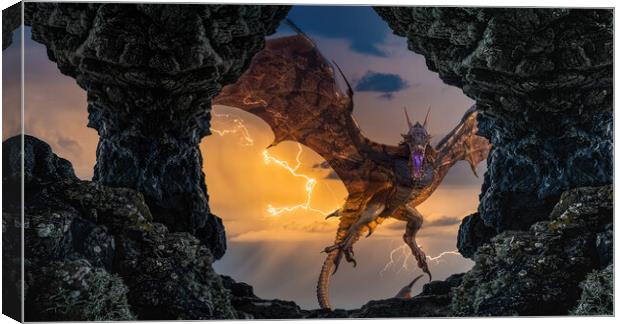 Dragon's Lair Fantasy Art Canvas Print by Tim Hill