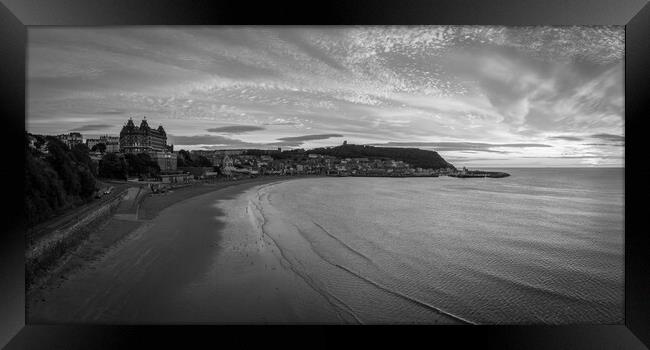 Scarborough Black and White Framed Print by Apollo Aerial Photography