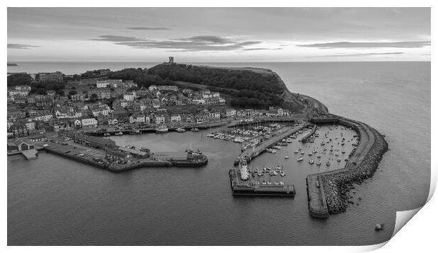 Scarborough Black and White Print by Apollo Aerial Photography