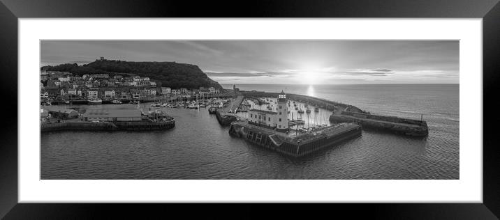 Scarborough Black and White Framed Mounted Print by Apollo Aerial Photography