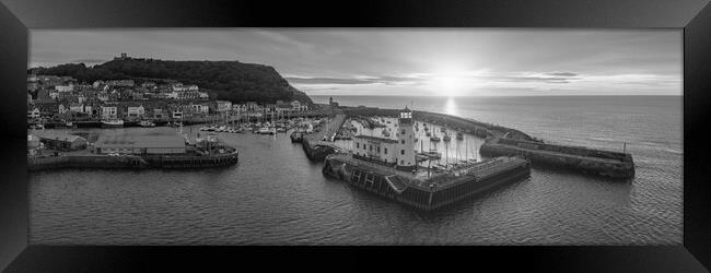 Scarborough Black and White Framed Print by Apollo Aerial Photography