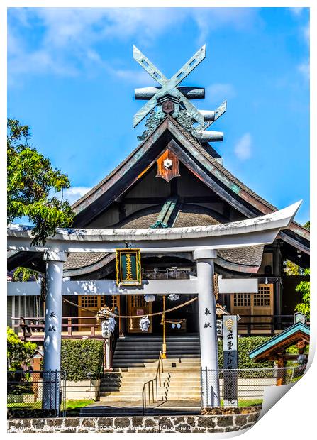 Izumo Taishakyo Mission Japanese Shinto Shrine Honolulu Hawaii Print by William Perry