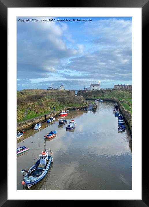 Seaton Sluice Harbour at High Tide Framed Mounted Print by Jim Jones