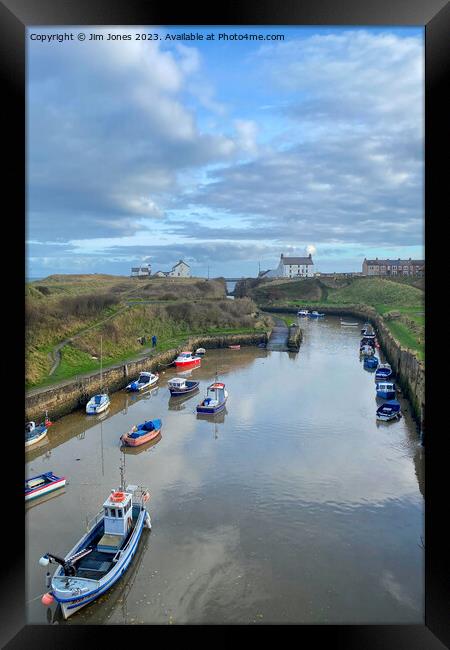 Seaton Sluice Harbour at High Tide Framed Print by Jim Jones